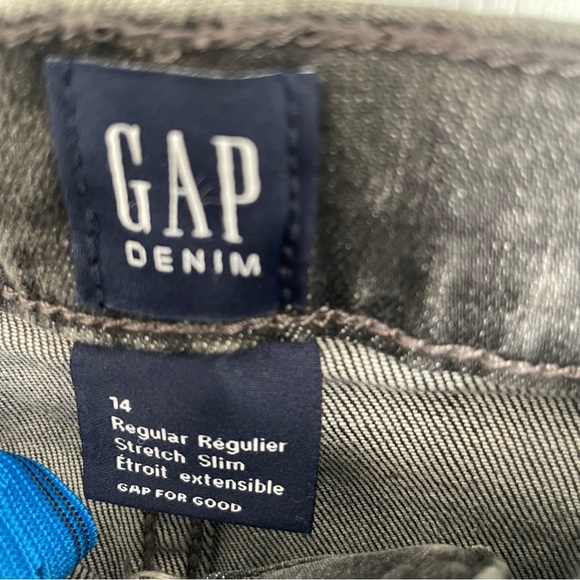 Gap Denim Boy Garçon Charcoal Wash Size 14 NWT Jeans - Picture 3 of 7